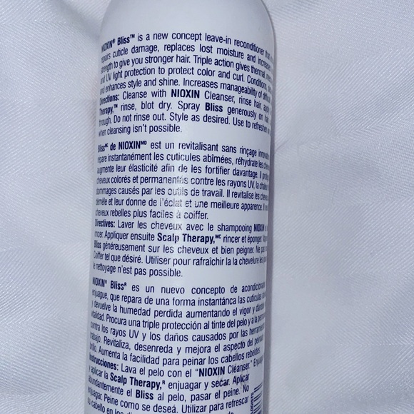 Nioxin BLISS Instant Weight-Free Reconditioner For Fine Hair NEW 8oz. - Picture 4 of 5
